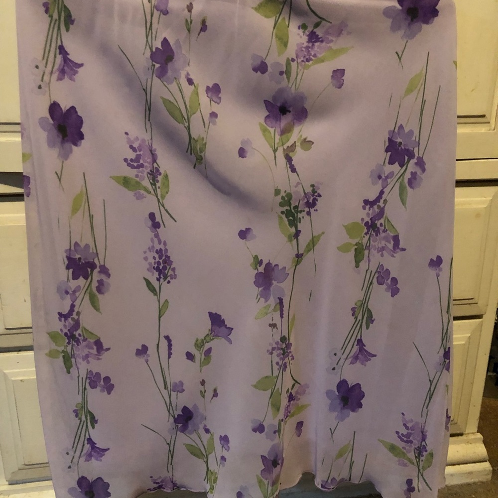 Women’s knee length purple floral skirt